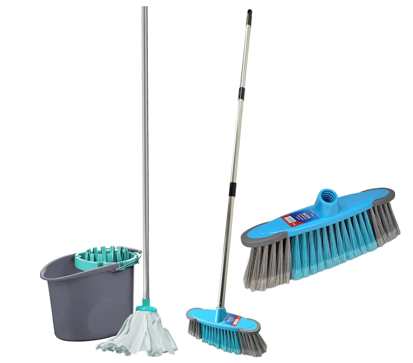BH | Premium Quality Mop and Bucket Set | Heavy Duty | Mopping Stick and Bucket Cleaning Set | for Home, Kitchen, Patio Garden and Office Cleaning - By Best House